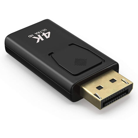 Quincaillerie de porte et de fenêtre Adaptateur DisplayPort vers HDMI, adaptateur DP vers HDMI compatible avec Lenovo, HP, DELL, Oculus, GPU, AMD, NVIDIA, etc.