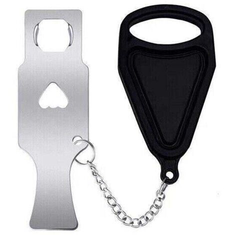 Quincaillerie de verrouillage de porte portable Addalock pour la sécurité des voyages, des hôtels et de la maison - Dispositif anti-intrusion noir