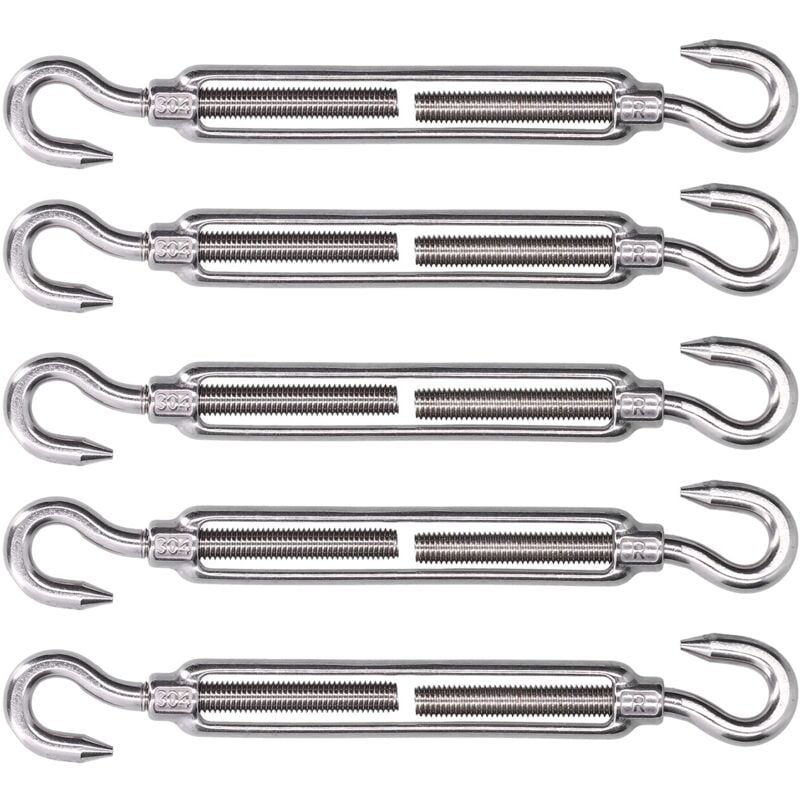 Quincaillerie de voile d'ombrage, crochet et crochet Antirouille Tendeur à effet élastique réglable pour ajuster la tension pour la fixation(M10)