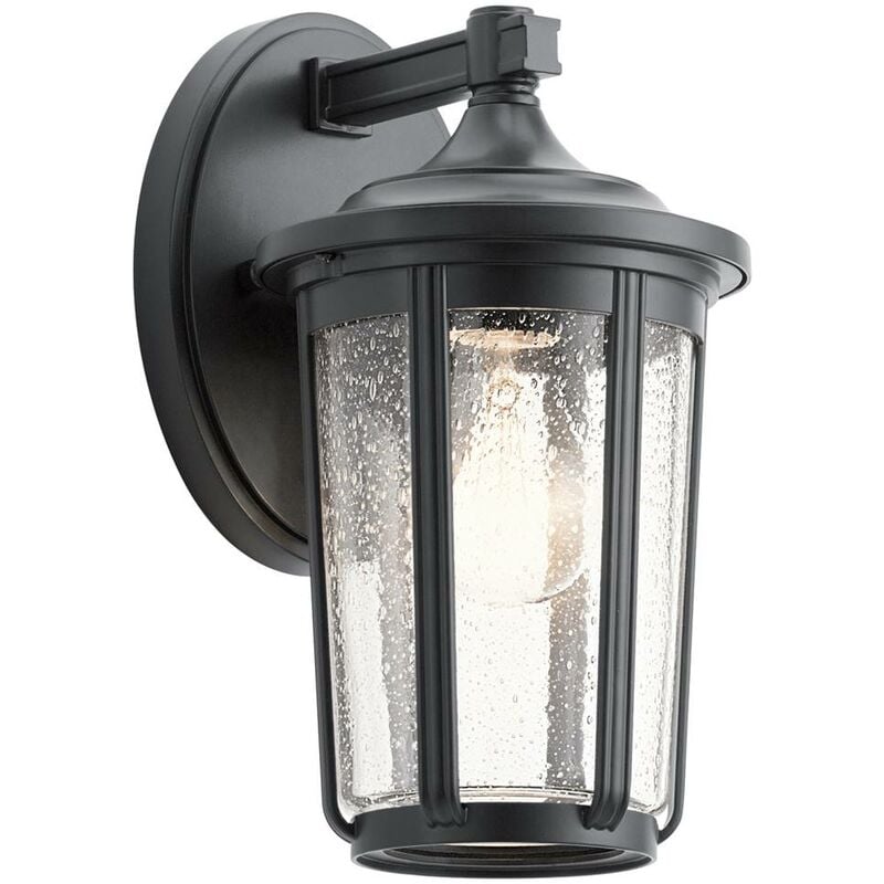 Image of Quintatesse Wall Lamp Fairfield E27 40W IP44 Alluminio, nero Glass Clear l: 18,1 cm h: 27,9 cm b: 15,2 cm Dimmabile