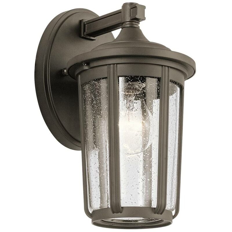 Image of Quintatesse Wall Lamp Fairfield E27 40W IP44 Alluminio, vecchio bronzo Glass Clear l: 18,1 cm h: 27,9 cm b: 15,2 cm Dimmabile