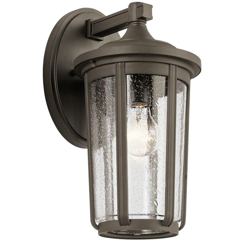 Image of Quintatesse Wall Lamp Fairfield E27 40W IP44 Alluminio, vecchio bronzo Glass Clear l: 22,3 cm h: 37,1 cm b: 19cm Dimmabile