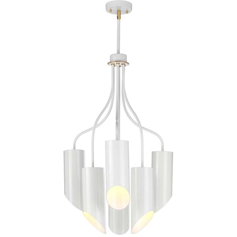 Elstead Weiß Kronleuchter Hängelampe Deckenleuchte D 52 Cm 6 Flammig Esszimmerlampe Messing