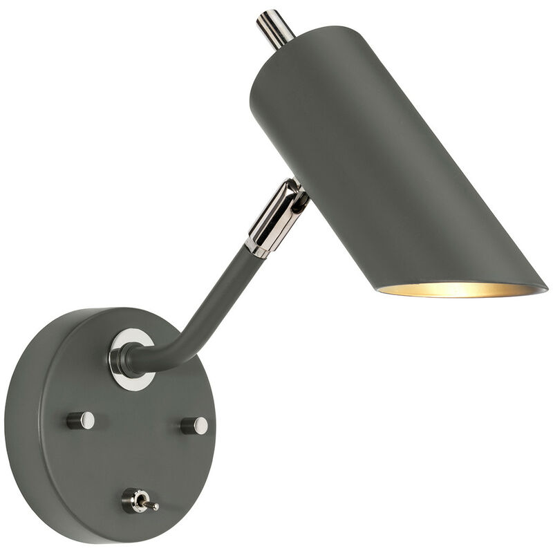 Quinto - 1 Light Wall Light - Dark Grey Polished Nickel, E14 - Elstead