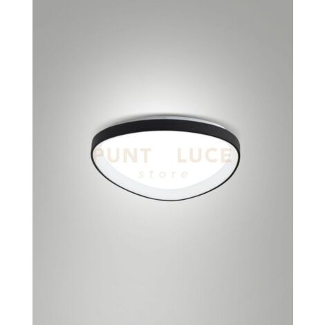 QUIRK PLAFONIERA LED NERA D.42CM A LED CCT 2700K - 3200K - 4000K- 38W - 4400 lm DIMMERABILE