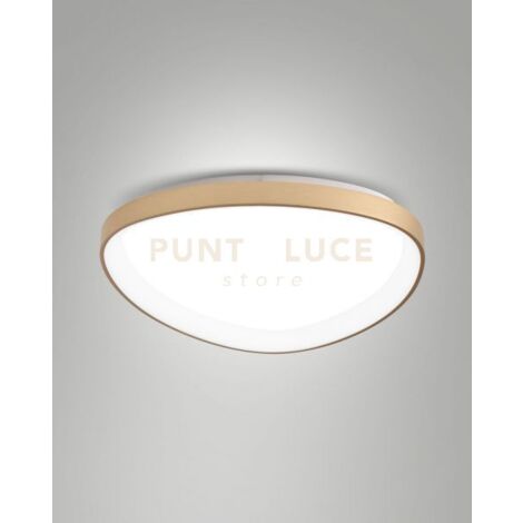 QUIRK PLAFONIERA LED OTTONE SATINATO D.60CM A LED CCT 2700K - 3200K - 4000K- 56W - 6600 lm DIMMERABILE
