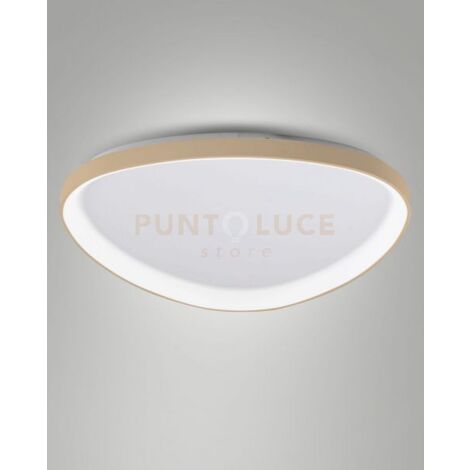 QUIRK PLAFONIERA LED OTTONE SATINATO D.80CM A LED CCT 2700K - 3200K - 4000K- 75W - 8900 lm DIMMERABILE