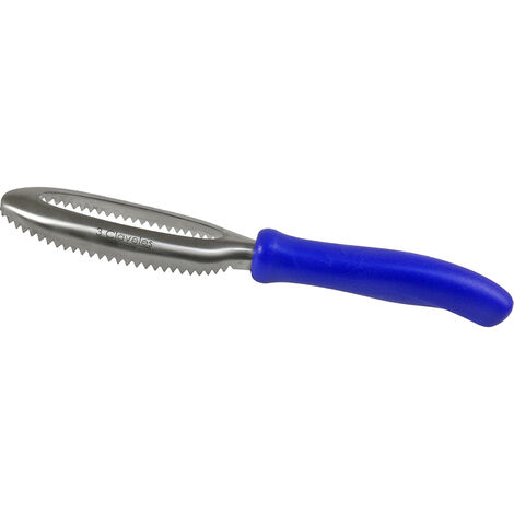 Quita escamas profesional acero inoxidable - 27 cm - Azul