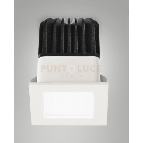 QUITO FARETTO INCASSO QUADRO BIANCO 6,2X6,2CM C/DRI 12W 3000K 1150LM