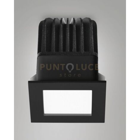 QUITO FARETTO INCASSO QUADRO NERO 6,2X6,2CM C/DRI 12W 3000K 1150LM