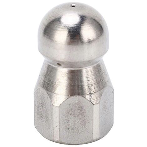 Qukaim Pipe Cleaning Nozzle High Pressure Washer Nozzle, 5000PSI Stainless Steel Pipe Dredging Cleaning Nozzle, Ball Head Front, 3 Holes Rear,