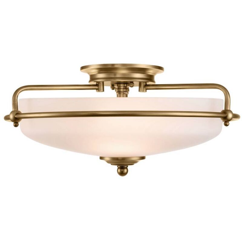Quoizel - Deckenleuchte Wohnzimmerlampe Lampe Stahl Glas Esszimmerlampe Messing D 42, 2 Cm