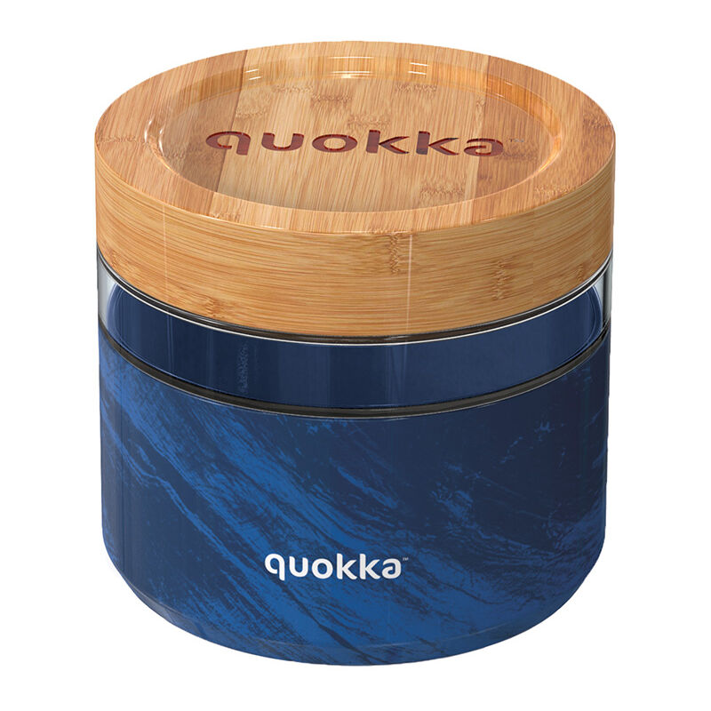 Quokka Deli Food Jar - Récipient alimentaire / boîte à lunch en verre 820 ml (grain de bois)