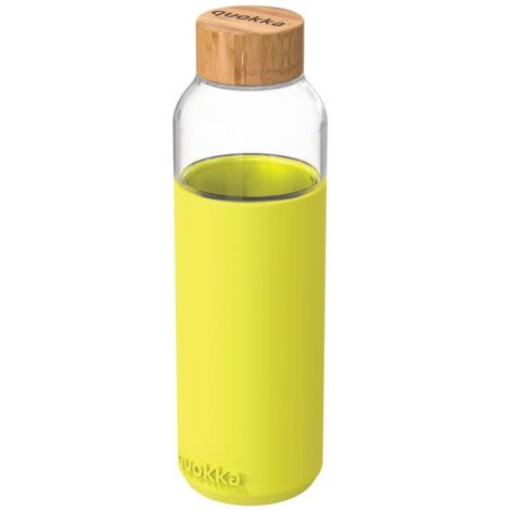 Quokka Flow - Glaswasserflasche 660 ml (Neongrün)