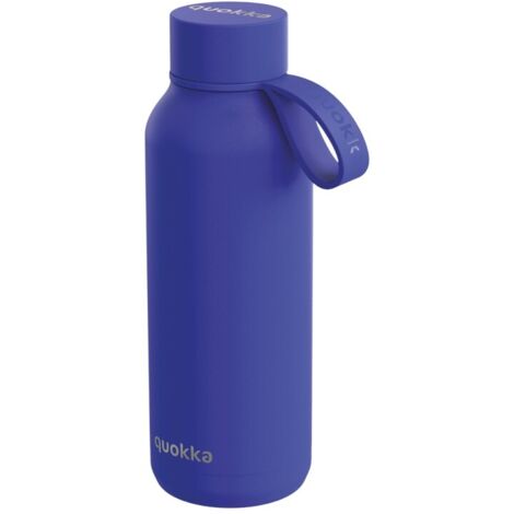 Quokka Solid con correa - Termo de acero inoxidable de 510 ml con correa (azul oscuro)