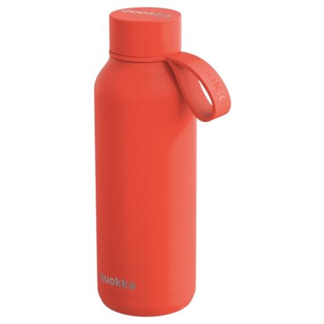 Quokka Solid mit Tragegurt - 510 ml Edelstahl-Thermosflasche mit Tragegurt (Orange)