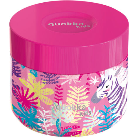 Quokka Whim Kids Food Jar – Thermo-Lunchbox/Lunch-Thermoskanne für Kinder 369 ml (Zebras)
