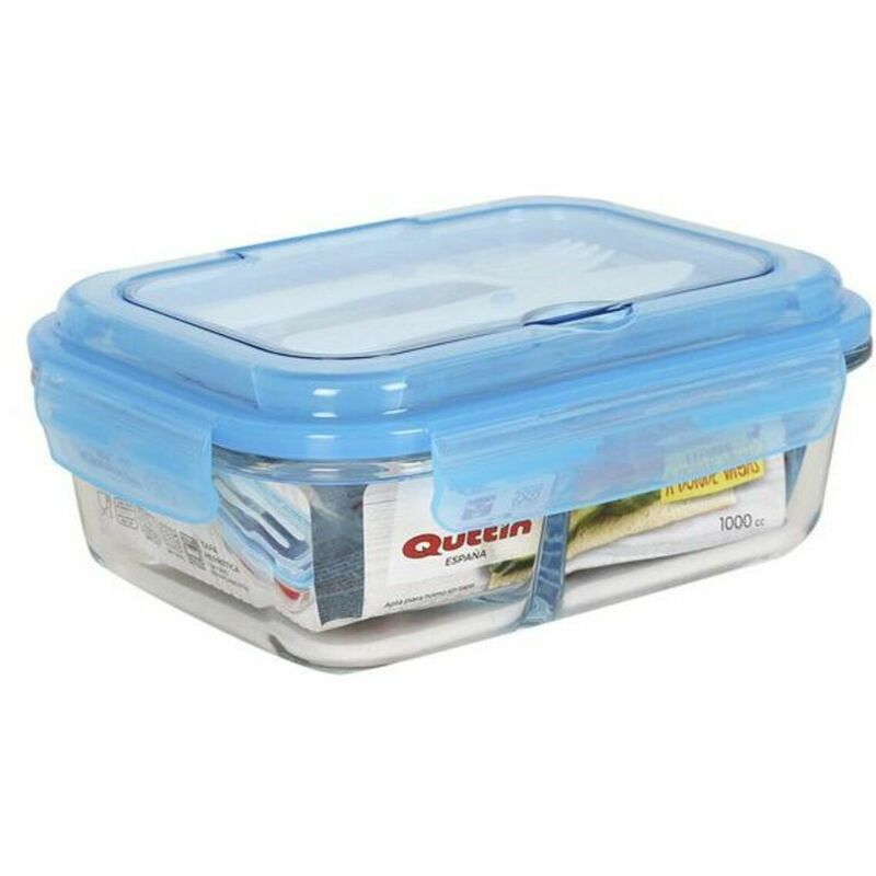 

Fiambrera con Compartimento para Cubiertos 1 L - 21 x 16 x 8 cm - Quttin