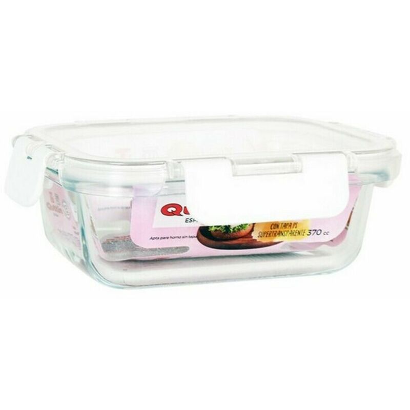 

Quttin - Fiambrera Hermética Rectangular Acrílico Transparente 370cc - 16 x 12 x 5,5 cm