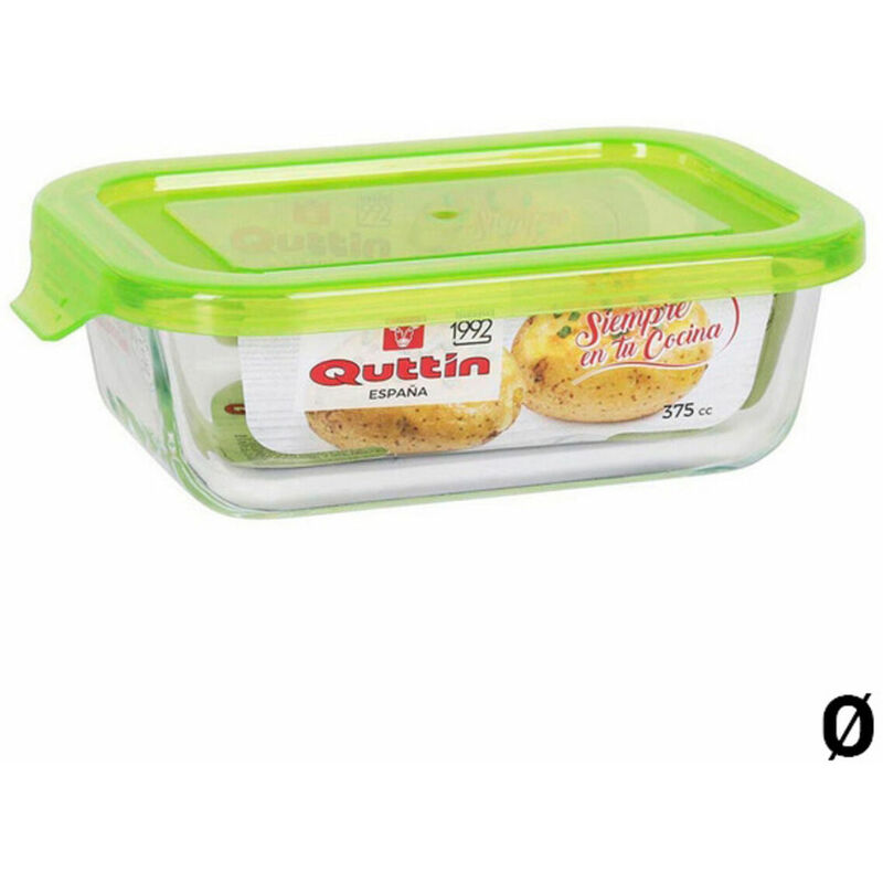 

Quttin Fiambrera Rectangular con Tapa Quttin Vidrio de Borosilicato 375 cc - 15,3 x 11,5 x 5,8 cm
