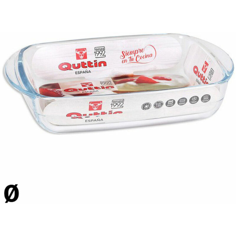 

Fuente de Cocina Cristal Rectangular 3 L - 35,4 x 22 x 5,5 cm - Quttin