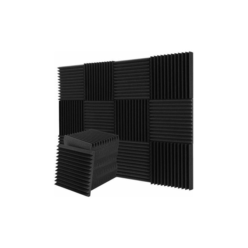 Qwooqr 12 Pcs Acoustic Foam Panels Sound Absorbing Panel Acoustic Shield Noise Reduction Foam for Recording Studio 30x30x5cm cruel