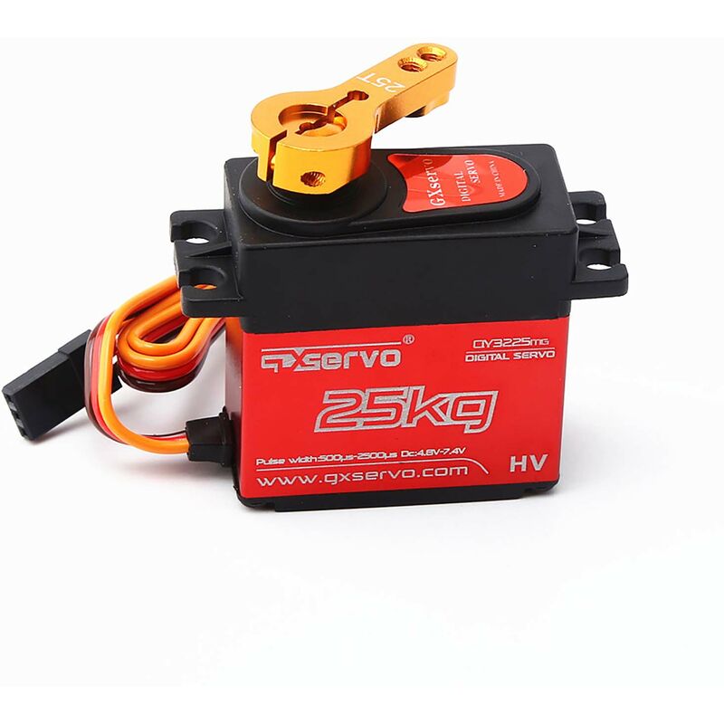 

QY3225 25KG Metal Gear High Torque Servo digital impermeable para 1/10 1/12 RC Car Traxxas HSP Car Boat Helicopter Robot Airplane, rojo