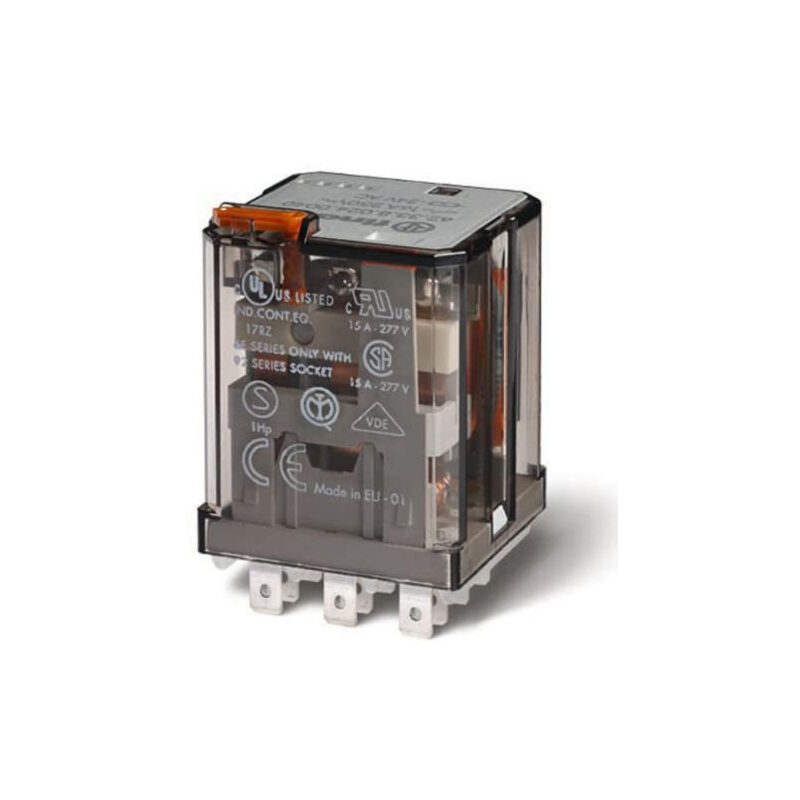 Série 55 - relais industrial 240 vac 4 contacts 5 a bouton + indicateur 553482000000 - Finder
