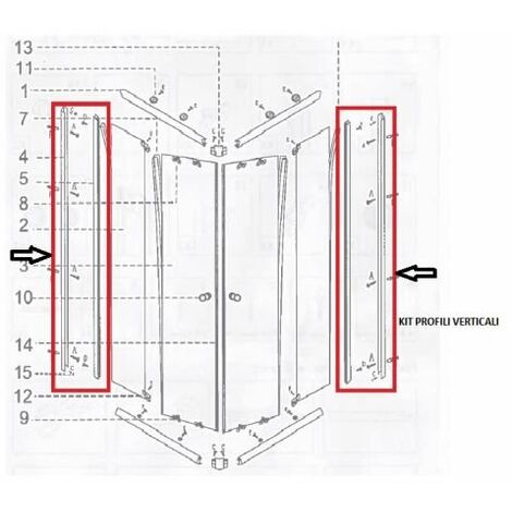 R BOX DOCCIA CM.70X90(KIT PROFILI VERTICALI)