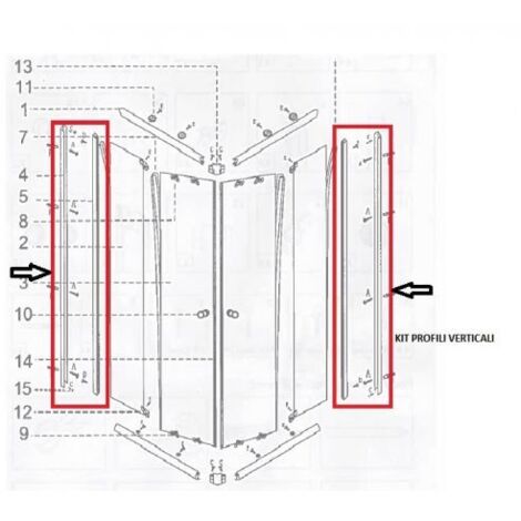 R BOX DOCCIA CM.70X90(KIT PROFILI VERTICALI)
