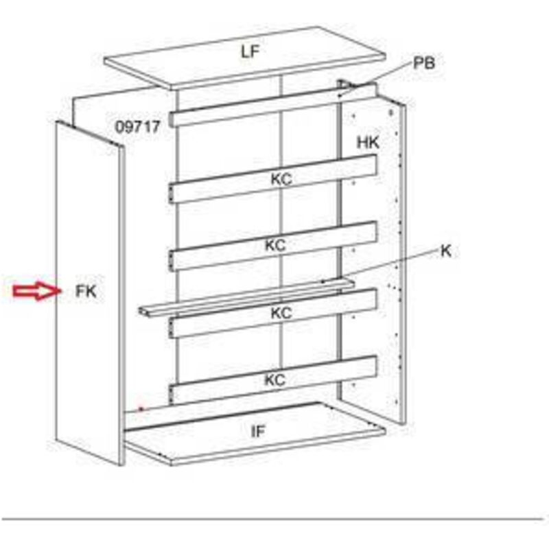 R Fianco Fk X Kit Cassettiera 5c Nova 77x40x107 Bianca
