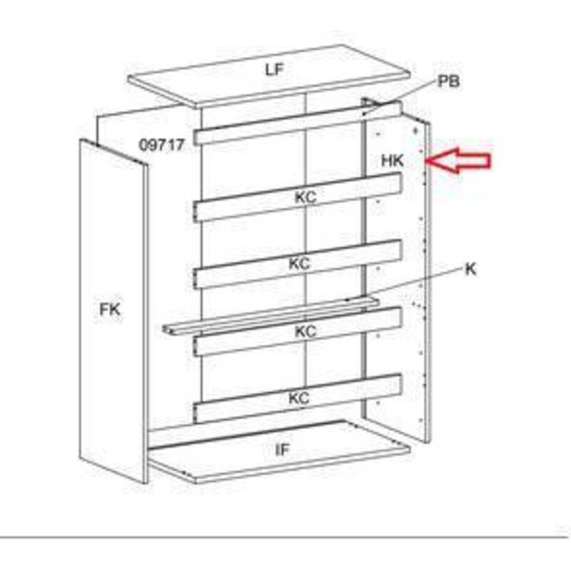 R Fianco Hk X Kit Cassettiera 5c Nova 77x40x107 Bianca