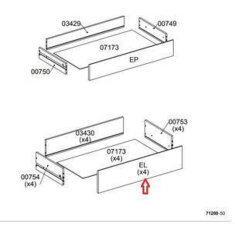 R FRONTALE EL X KIT CASSETTIERA 5C NOVA 77X40X107 BIANCA
