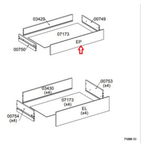 R FRONTALE EP X KIT CASSETTIERA 5C NOVA 77X40X107 BIANCA- 1,0 pz