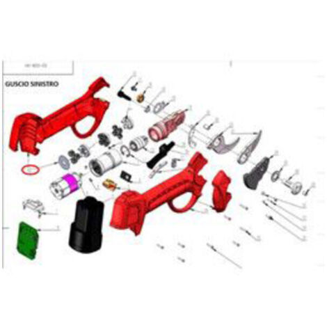 R GUSCIO SINISTRO  X FORBICI POTA 2 BATTERIE 16.8V 4AH 32 MM DJ-028