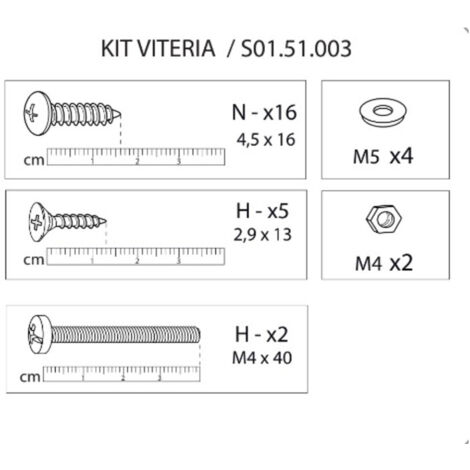 R KIT VITERIA S01.51.003 X ARMADIO SPORCO PULITO RESINA 1 ANTA 175X59X39 KIT- 1,0 confezione