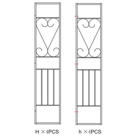 R LATERALI H+h(1+1) X GAZEBO IN METALLO MT.3X3 DECOR. ECRU YF-3133B- 1,0 confezione