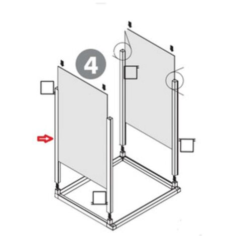 R MONTANTE VERTICALE A 1 GUIDA X KIT COPRILAVATRICE RESINA 68X64XH88 CM BIANCO