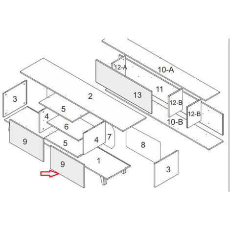 R PART 9 ANTA  X  PARETE ATTREZZATA ZAIKEN- 1,0 pz
