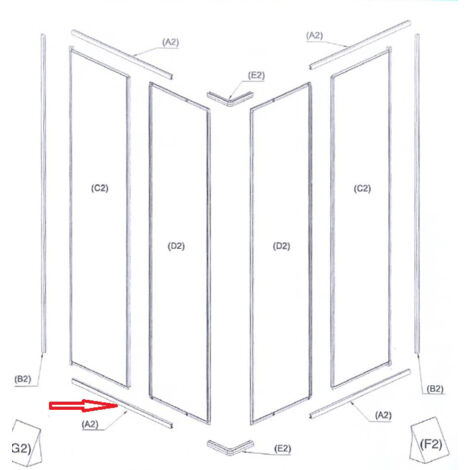 R PROFILO (A2)X BOX DOCCIA CRILEX GOCCIA 1,6 MM 68-80X68-80 BCO- 1,0 pz
