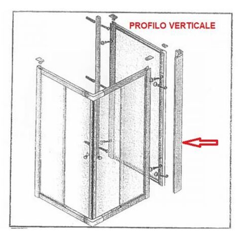 R PROFILO VERTICALE X PARETE FISSA CRIST.TRAS/SER.MM.6CM.74/80LUSSO