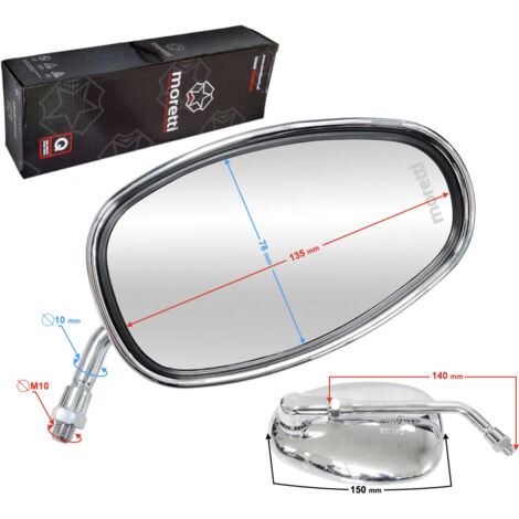 R+R-Spiegel (Gewindedurchmesser 10 mm) silber für Fighter 1 Moped mit Homologation