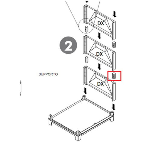 R SUPPORTO X FIANCO LAVATOIO IN RESINA- 1,0 pz