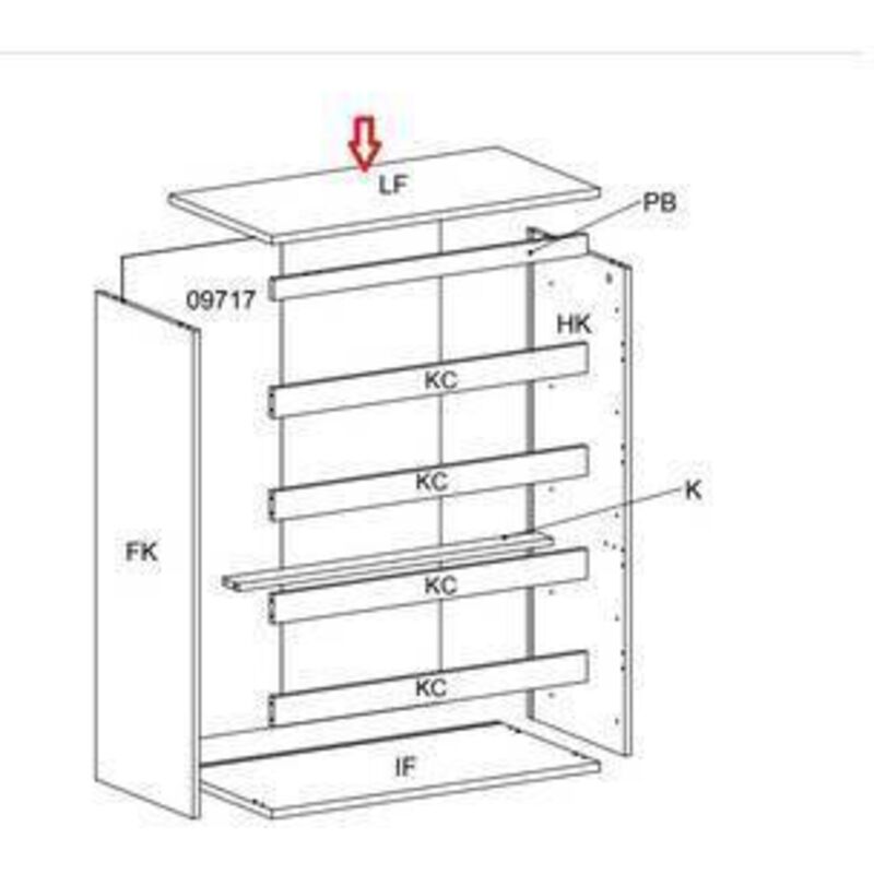 R Top Lf X Kit Cassettiera 5c Nova 77x40x107 Bianca