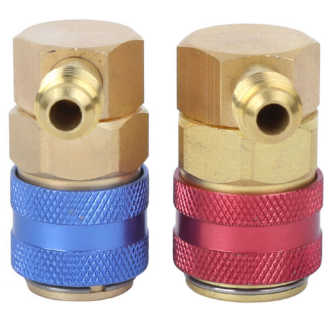 R134A Air Climating Coupleur rapide Adaptateur de connecteur à 90 degrés Accessoires non réglables-Crezuo