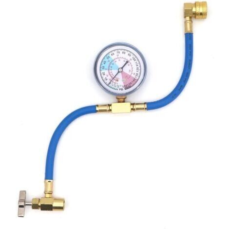 R134A Tuyau de Recharge de Réfrigérant avec Adaptateur de Jauge, 1/2 Filetage Kit de jauge de Tuyau de Mesure de Recharge de réfrigérant de climatisation Automatique de Voiture