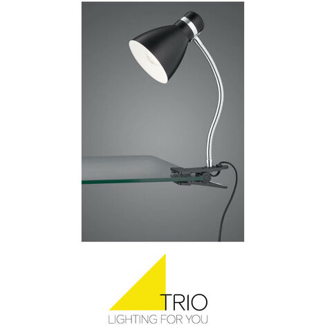 Lampada da scrivania LED a pinza Laroa, Nero - Lampade da Tavolo