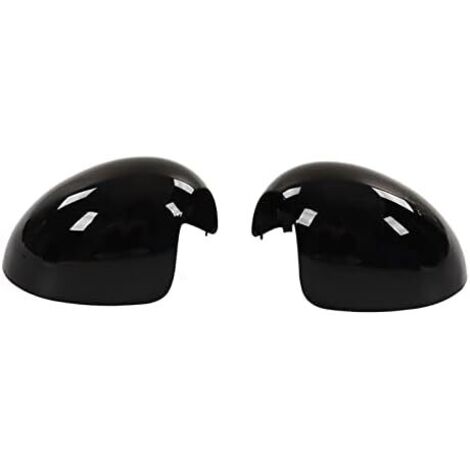 R56 Schwarze Türspiegelabdeckung für MINI Cooper R57 Rückspiegelabdeckungen Auto Außen 2 Stück Links Rechts Seitenspiegelabdeckung Glänzend Schwarz Ersatz für