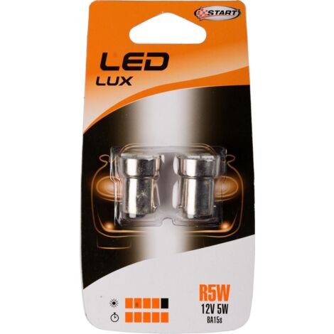 R5W Coppia di lampadine 4 Led per luci auto 12V 5W BA15S