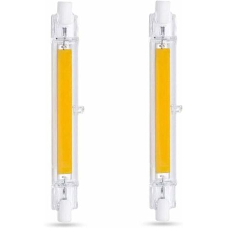 R7S 118 mm 10 W warmweiße 3000 K LED-Lampe, 1000 lm, entspricht einer 80 W/100 W R7S J118 Halogenlampe, nicht dimmbar, schlanke COB-LED-Lampe R7S 118 mm für Wand-/Stehlampen, 2er-Pack [Klasse